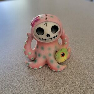 Summit Collection FurryBones Octopus Figurine Pink Tentacle Skull Fish‎